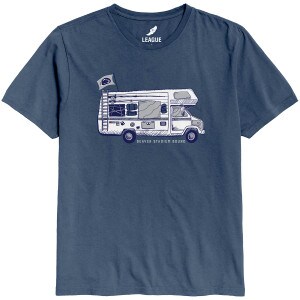 denim blue short sleeve t-shirt with camper and Beaver Stadium Bound underneath